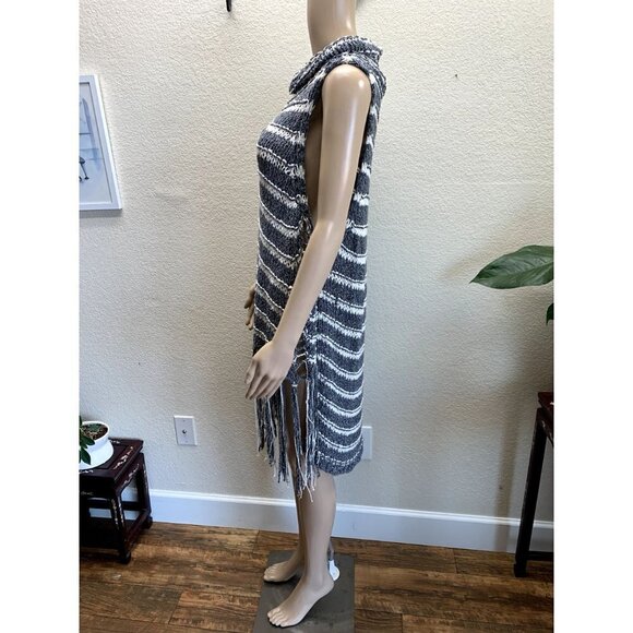 Free People Boho Folksong Knit Striped High Low Tunic Large - Picture 5 of 8